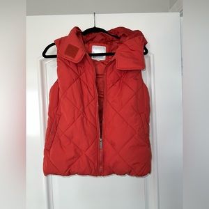 Bench Urbanwear Women's Orange Quilted Hooded Vest